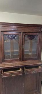 Buffetkast met deuren glas in lood., Ophalen, Gebruikt, Glas, Met deur(en)