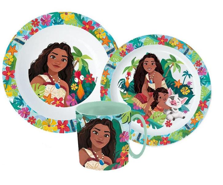 Vaiana Kinderservies met Mok - Magnetron Dinerset / Eetsetje, Kinderen en Baby's, Overige Kinderen en Baby's, Nieuw, Ophalen of Verzenden