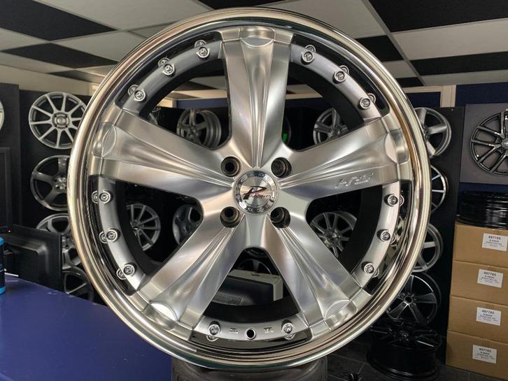 IN STOCK: NIEUWE set 18 inch 4x100 alu + RVS sportvelgen, Auto-onderdelen, Banden en Velgen, Velg(en), 18 inch, Nieuw, Ophalen of Verzenden