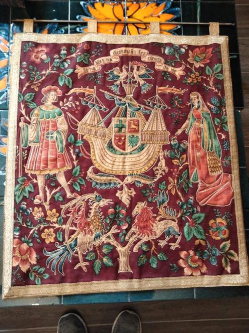 Vintage Frans Wandtapijt gobelin, Antiek en Kunst, Antiek | Tapijten, Tafelkleden en Textiel, Ophalen