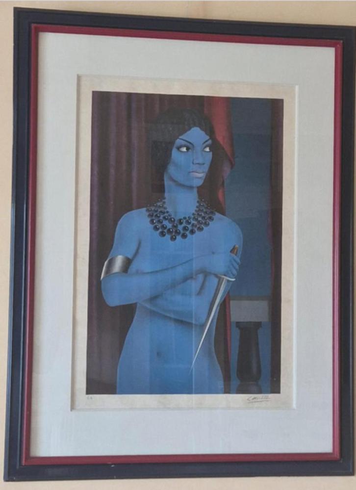 Félix Labisse - Surrealistische schilderkunst „Vrouw met een, Antiek en Kunst, Kunst | Litho's en Zeefdrukken, Ophalen