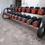 Jordan urethane hex dumbells set 5 kilo tot 37.5 kilo + rek, Sport en Fitness, Fitnessmaterialen, Ophalen, Zo goed als nieuw