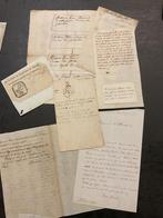 Brieven - nota’s en handtekeningen 18de 19de eeuw genealogie, Ophalen of Verzenden