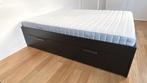 IKEA Brimnes bed/bed 160x200, Huis en Inrichting, Ophalen, Zwart, Zo goed als nieuw, Twijfelaar