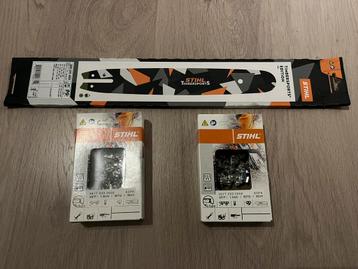 Stihl timbersports zaagblad 35cm + 2 kettingen! beschikbaar voor biedingen