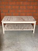 Geschilderd teakhouten tafeltje, Tuin en Terras, Ophalen, Gebruikt, X, X