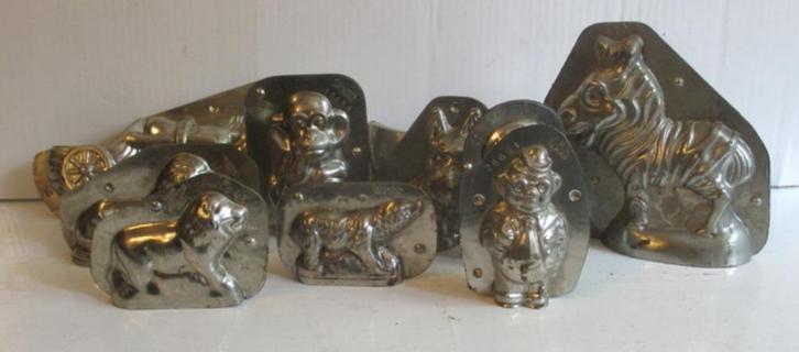 oude chocoladevormen Tilburg, Antwerpen, Gent zebra…, Antiek en Kunst, Curiosa en Brocante, Verzenden