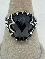 Zilveren herenring maat 24 en 23,5 ( zilver 925), Handtassen en Accessoires, Ringen, 20 of groter, Zwart, Heer, Nieuw