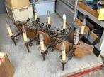 Balk Luster hout, Huis en Inrichting, Lampen | Kroonluchters, Ophalen, Gebruikt, Metaal