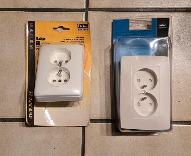 Niko stopcontact dubbel inbouw, Doe-het-zelf en Bouw, Elektriciteit en Kabels, Stopcontact, Ophalen