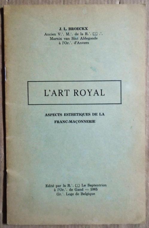 L'Art Royal: aspects esthétiques de la Franc-Maçonnerie-1965, Livres, Ésotérisme & Spiritualité, Utilisé, Arrière-plan et information
