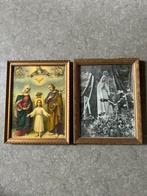 2 x religie in kader, Antiek en Kunst, Antiek | Religieuze voorwerpen, Ophalen of Verzenden