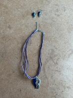 Ensemble collier et boucle d'oreille mauve, Bijoux, Sacs & Beauté, Colliers, Enlèvement, Comme neuf, Violet, Autres matériaux