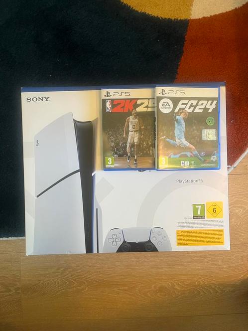 Ps5-slip met harde schijf en 2 games, Games en Spelcomputers, Spelcomputers | Sony PlayStation 5, Zo goed als nieuw, Ophalen