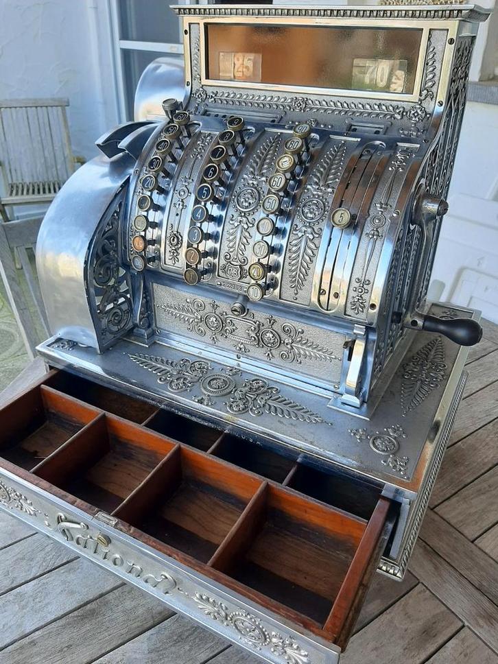 Caisse enregistreuse NCR 1902 bronze nickelé fonctionnelle, Collections, Machines | Autre, Utilisé, Enlèvement ou Envoi