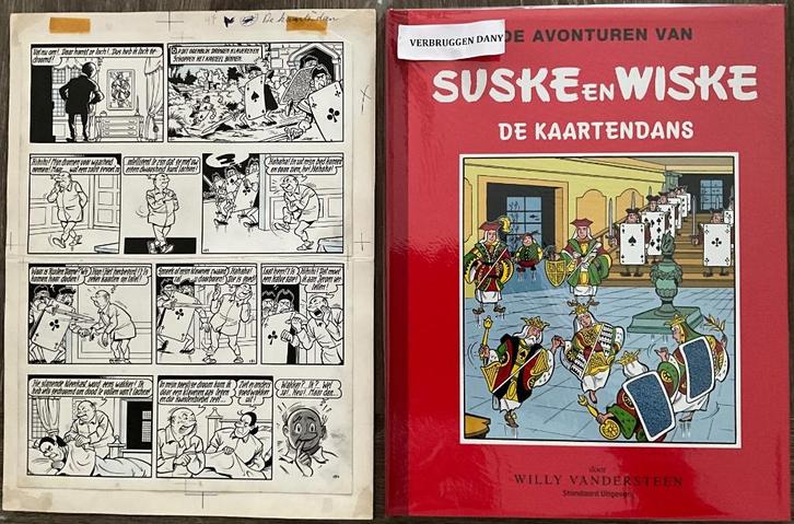 Suske & Wiske”De kaartendans” originele pagina!!!, Boeken, Stripverhalen, Nieuw, Ophalen of Verzenden