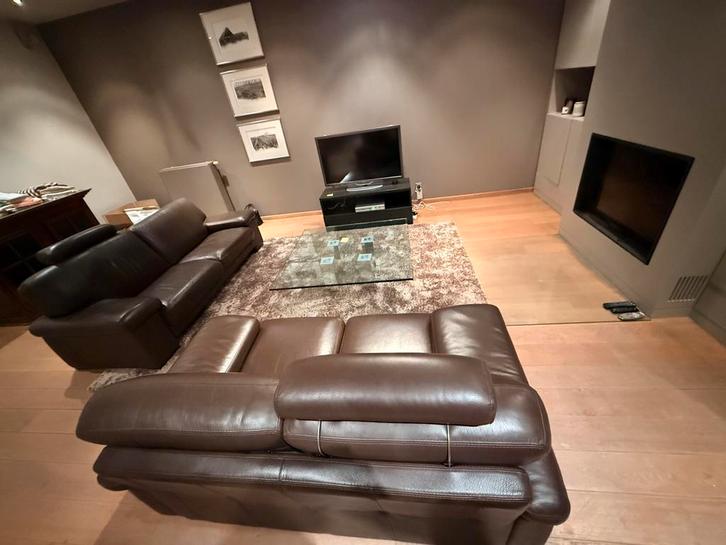 Zetels, Huis en Inrichting, Zetels | Complete zithoeken, Gebruikt, Leer, Ophalen