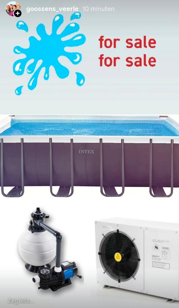 Zwembad intex met warmtepomp, Tuin en Terras, Zwembaden, Gebruikt, Opzetzwembad, 120 cm of meer, 400 cm of meer, 200 tot 300 cm