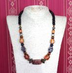 Ketting met oude Millefiori in Venetiaans glas en carneool, Nieuw, Oranje, Ophalen of Verzenden, Steen of Mineraal