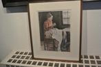 Zeefdruk Vincent van Gogh Verstellende Vrouw uit 1881, Ophalen of Verzenden