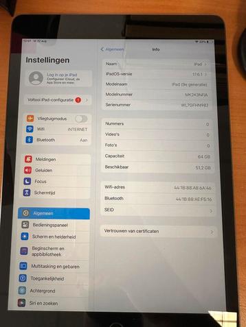 iPad 9 (9e generatie) – 64GB –  perfecte staat - inc hoesje beschikbaar voor biedingen