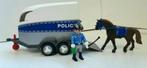 Playmobil 6023 politievrouw met paard en aanhangwagen comple, Ophalen of Verzenden, Zo goed als nieuw, Complete set