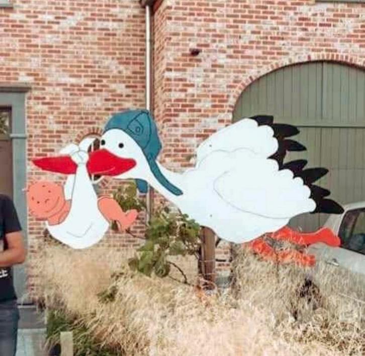 Geboorte ooievaar TE HUUR, Kinderen en Baby's, Kraamcadeaus en Geboorteborden, Geboortebord, Ophalen