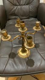Kandelaar met 5 takken in verguld messing, Antiek en Kunst, Ophalen of Verzenden