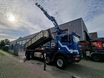 MAN 35.414 Haakarmsysteem/ 8X4/ Terex Atlas Kraan 165.2/ Con