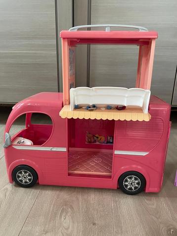 Barbie mobilhome + huis, Kinderen en Baby's, Speelgoed | Poppenhuizen, Ophalen, Zo goed als nieuw