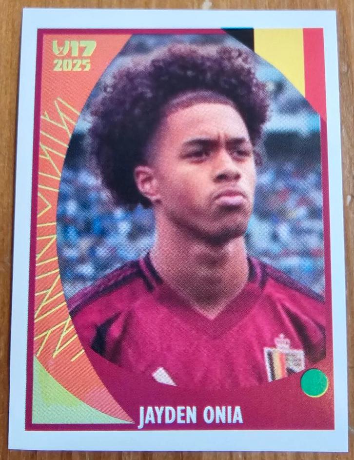 Innova (panini like) #BEL9 U17 Jayden Onia Ongebruikt!, Hobby en Vrije tijd, Stickers en Plaatjes, Zo goed als nieuw, Sticker