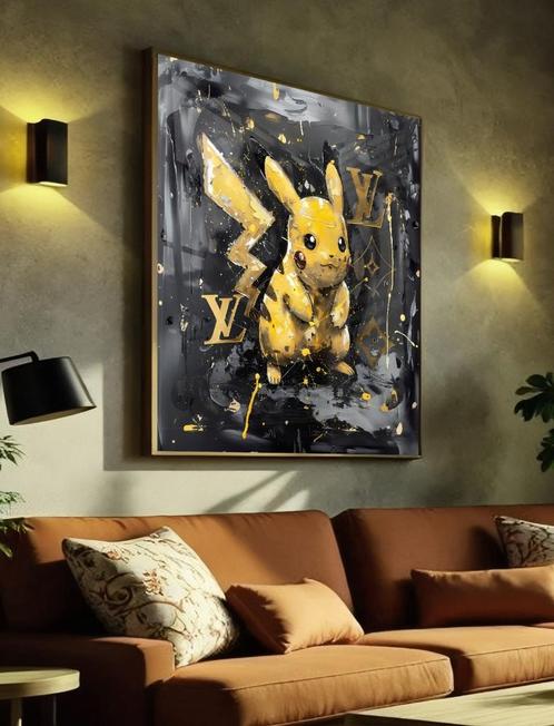 Uniek XXL Glasschilderij | Pikachu x Louis Vuitton - 6 sizes, Huis en Inrichting, Woonaccessoires | Schilderijen, Tekeningen en Foto's