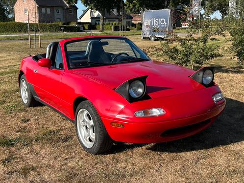 Mazda MX5 NA Miata 1.6i, Auto's, Mazda, Bedrijf, Te koop, MX-5, Benzine, Cabriolet, 2 deurs, Handgeschakeld, Rood, Leder, Achterwielaandrijving