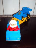 duplo, auto met remork met race wagen erop, Ophalen of Verzenden, Duplo