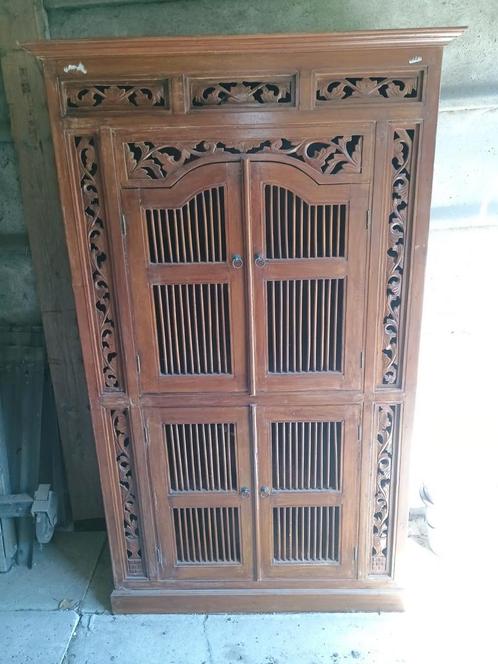 Meidenkast,drank ,borden, glazen teak kast, teak salontafel, Antiek en Kunst, Antiek | Meubels | Kasten, Ophalen of Verzenden