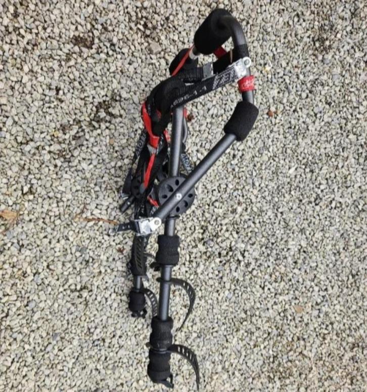 Fietsdrager voor 3 fietsen – Hangsysteem op koffer – Type A0, Auto diversen, Fietsendragers, Gebruikt, Achterklepdrager, 3 fietsen of meer
