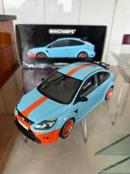 FORD FOCUS RS 2010 blauwe  Le Mans 1/18 MINICHAMPS limited, Hobby en Vrije tijd, Ophalen of Verzenden, Zo goed als nieuw, Auto