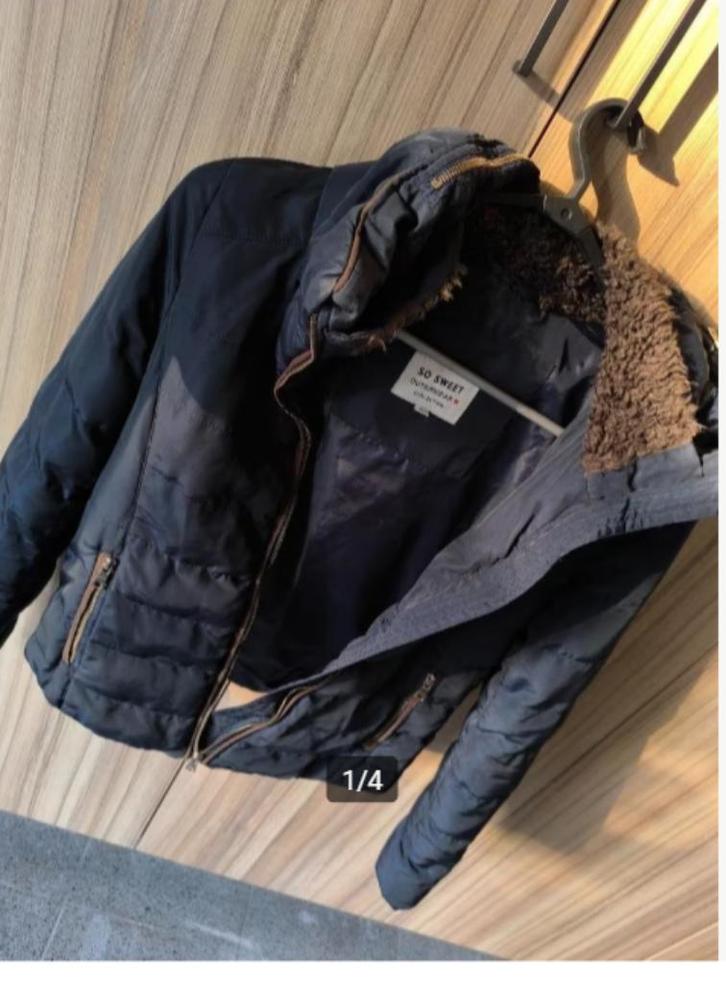 Dames winter jas - So Sweet, Kleding | Dames, Jassen | Winter, Zo goed als nieuw, Maat 36 (S), Blauw, Ophalen of Verzenden