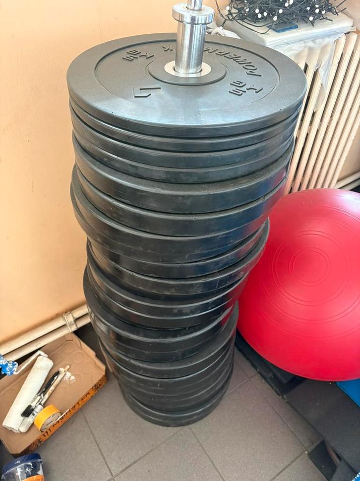 460kg bumper plates Powermark, Sports & Fitness, Équipement de fitness, Comme neuf, Enlèvement