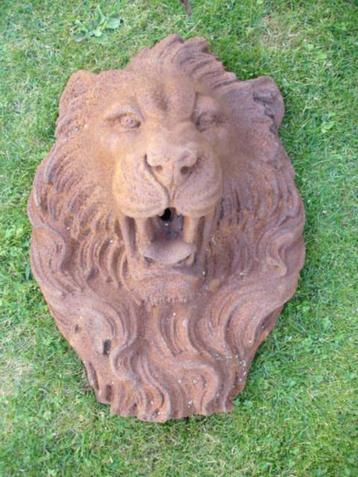 tête de lion XXL en fonte rouillé , jet d eau , étang . mur, Enlèvement, Neuf, Fonte, Fontaine