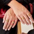 Sun & Moon geelgoud verguld stalen damesring, Handtassen en Accessoires, Ringen, IJzer of Staal, Nieuw, Ophalen of Verzenden, 17 tot 18