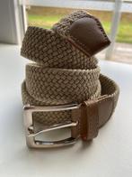 Ceinture élastique tressée beige avec finition en cuir, 95 tot 105 cm, Bruin, Ophalen of Verzenden, Zo goed als nieuw