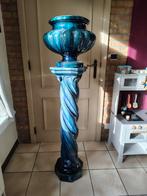 Grote pilaar met cache pot in prachtig blauw, Huis en Inrichting, Woonaccessoires | Zuilen en Pilaren, Ophalen