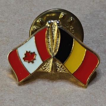 Canada + Belgique - Épinglette avec drapeau croisé   