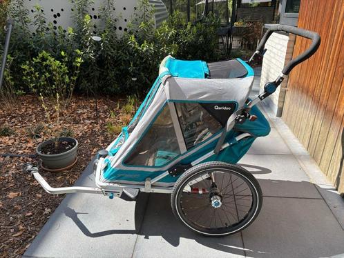 Qeridoo Speedkid2 - Fietskar voor 2 kinderen - Kleur: Petrol, Fietsen en Brommers, Fietsaccessoires | Aanhangwagens en Karren