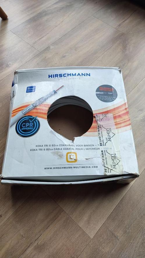 Câble coaxial Hirschmann 80 m - Koka Tri 6 B2ca, Bricolage & Construction, Électricité & Câbles, Comme neuf, Câble ou Fil électrique