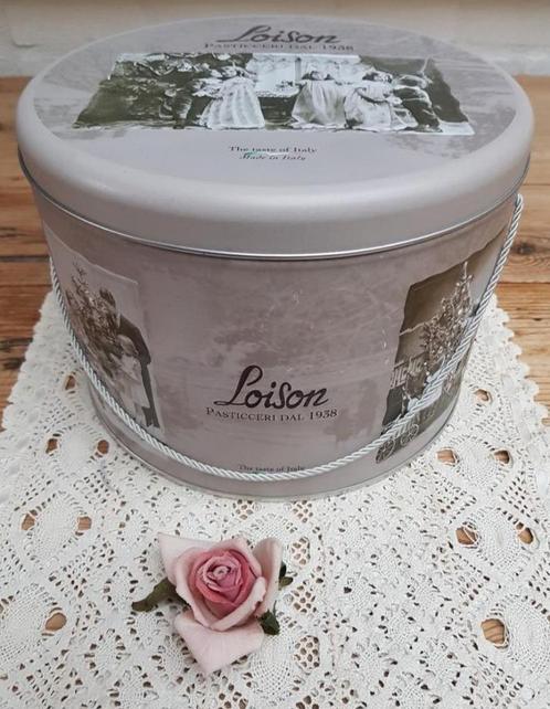 Italiaans Loison blik met nostalgische KERST foto's kinderen, Verzamelen, Blikken, Gebruikt, Overige, Overige merken, Ophalen of Verzenden