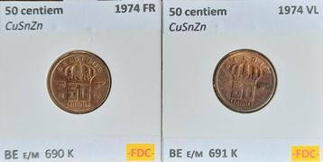 50 centiem(es) 1974 FR en VL  FDC     (843) beschikbaar voor biedingen