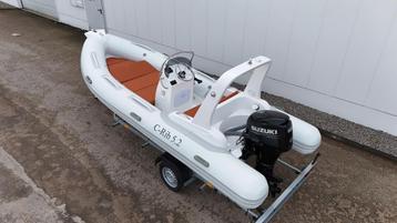 Rib boot 5.2 meter met trailer en Suzuki 60pk voor 8 pers. beschikbaar voor biedingen