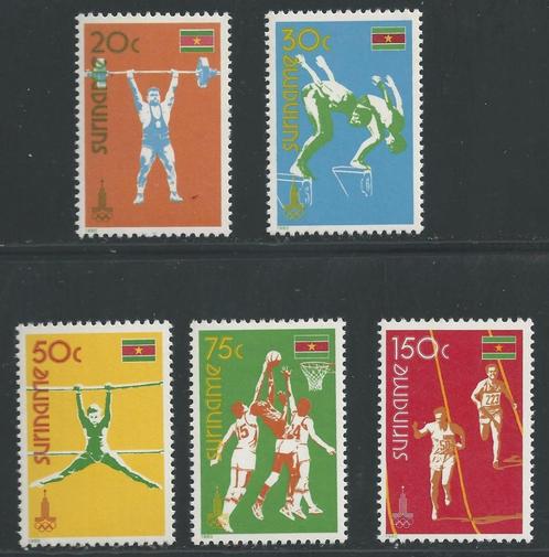 Suriname Jeux Olympiques Moscou 1980 Neufs** 791-795, Postzegels en Munten, Postzegels | Thematische zegels, Postfris, Sport, Ophalen of Verzenden